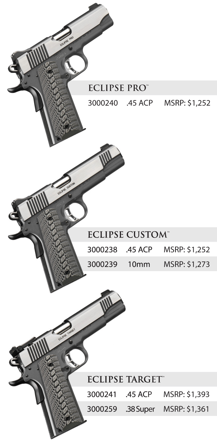 Kimber 2017 Eclipse Family