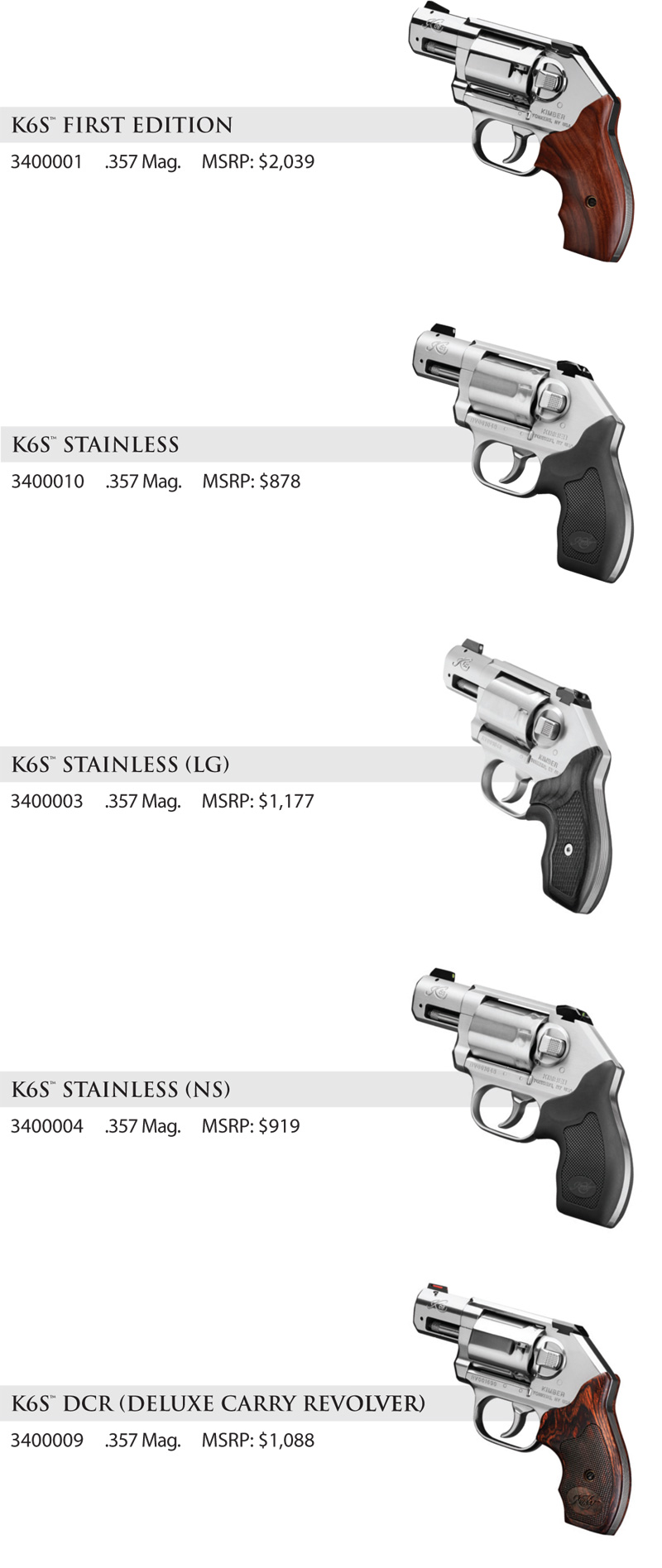 Kimber 2017 K6S Revolver Line