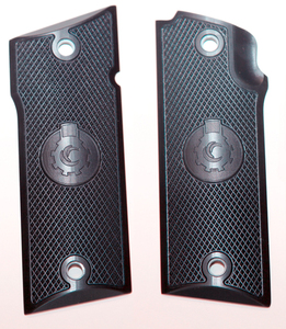 Grips, Black Aluminum Milled, Milled Logo